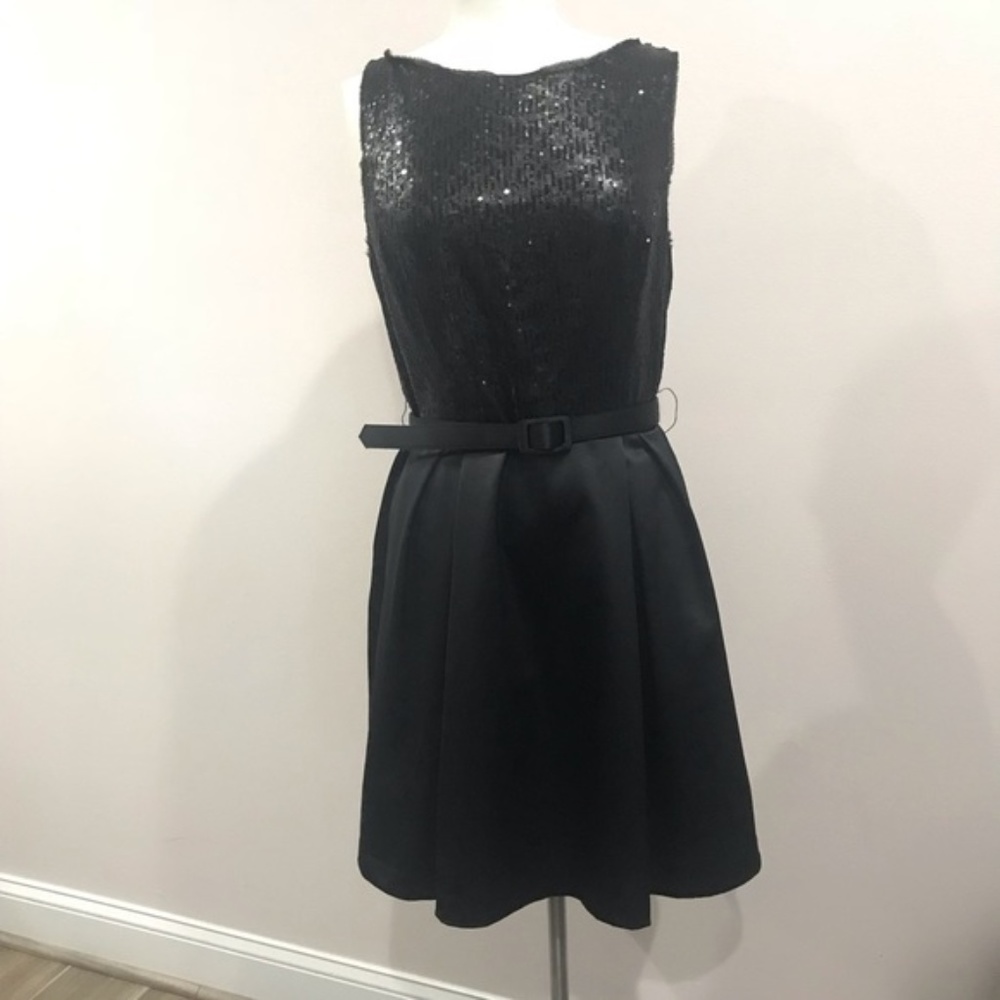 The Limited Evening Fit & Flare Black Sequin dress